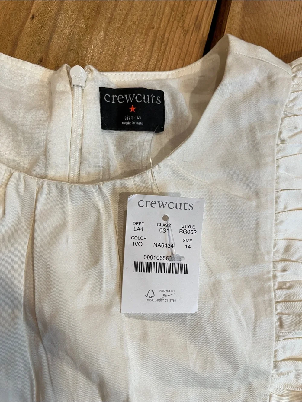 New! CREWCUTS 14 Flutter-Sleeve